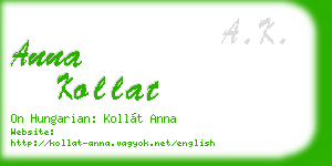 anna kollat business card