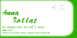 anna kollat business card